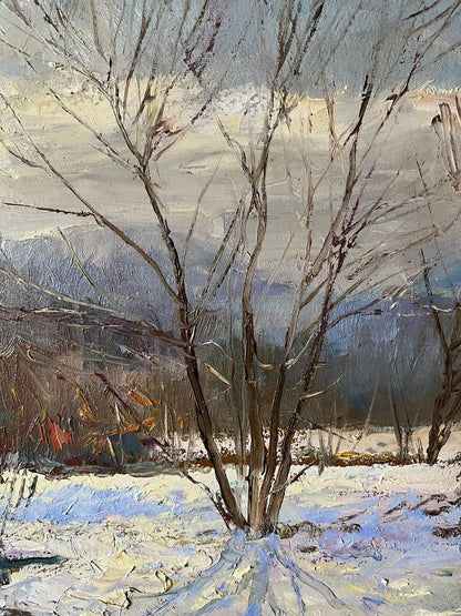 Oil Painting Winter Nature Landscape 