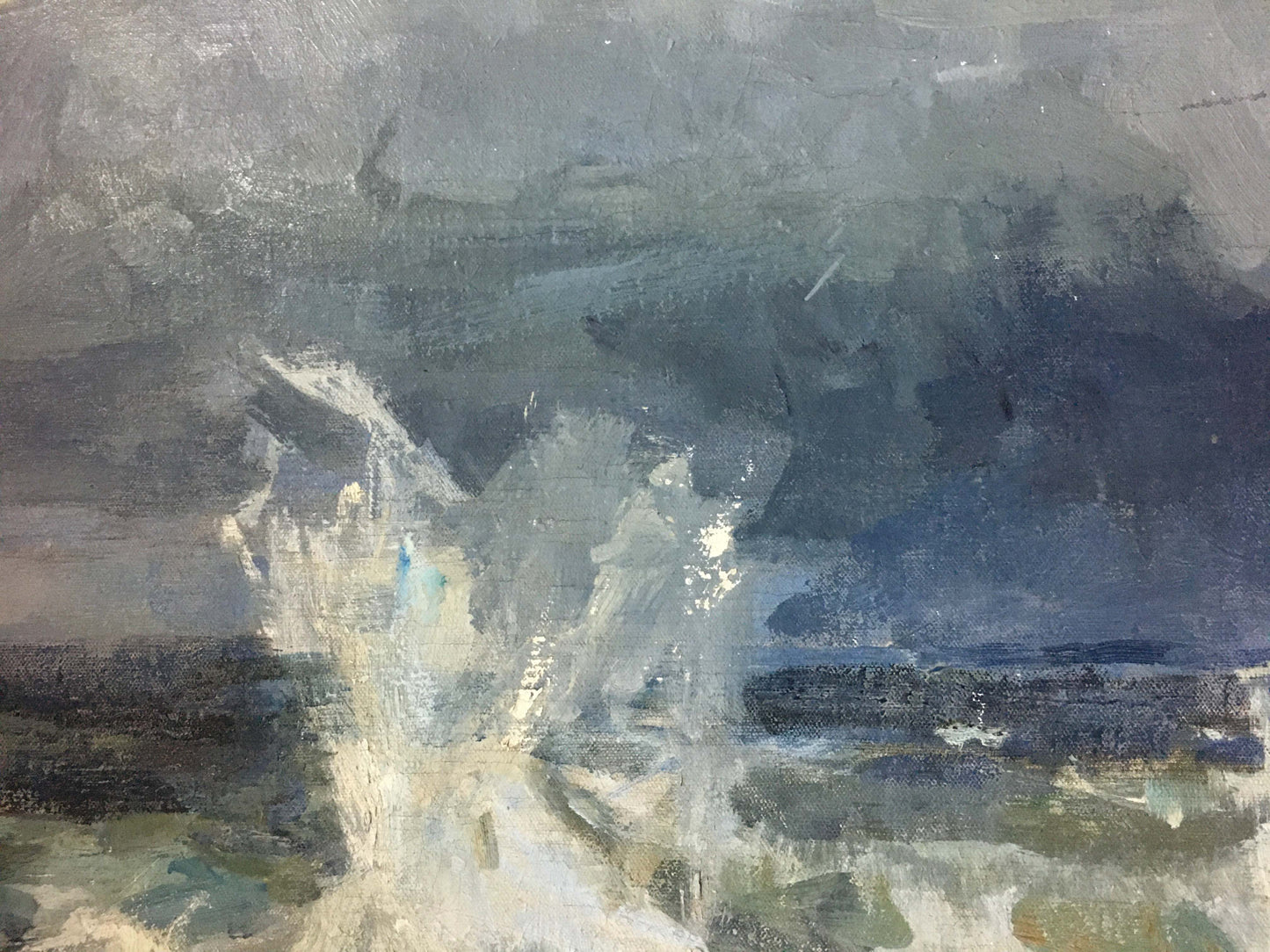 Oil painting Sea Breeze by Zakharov Fedor Zakharovich, abstract grays blues whites
