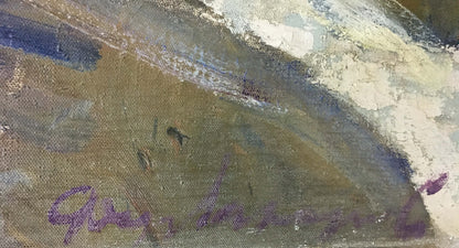 Oil painting Sea Breeze by Zakharov Fedor Zakharovich, textured canvas back with purple signature