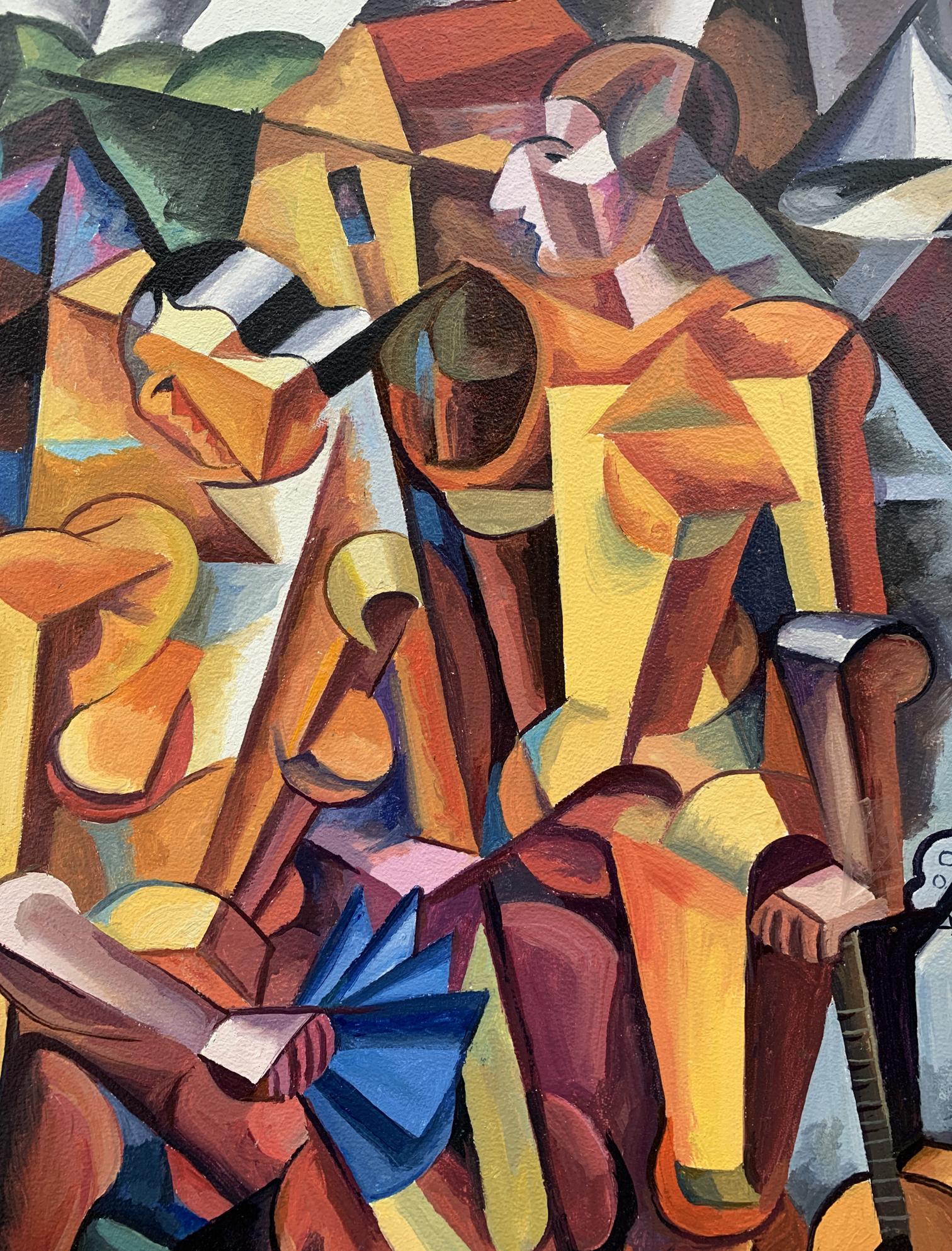 Abstract cubist Symphony of Musicians oil painting by Victor Konotopsky