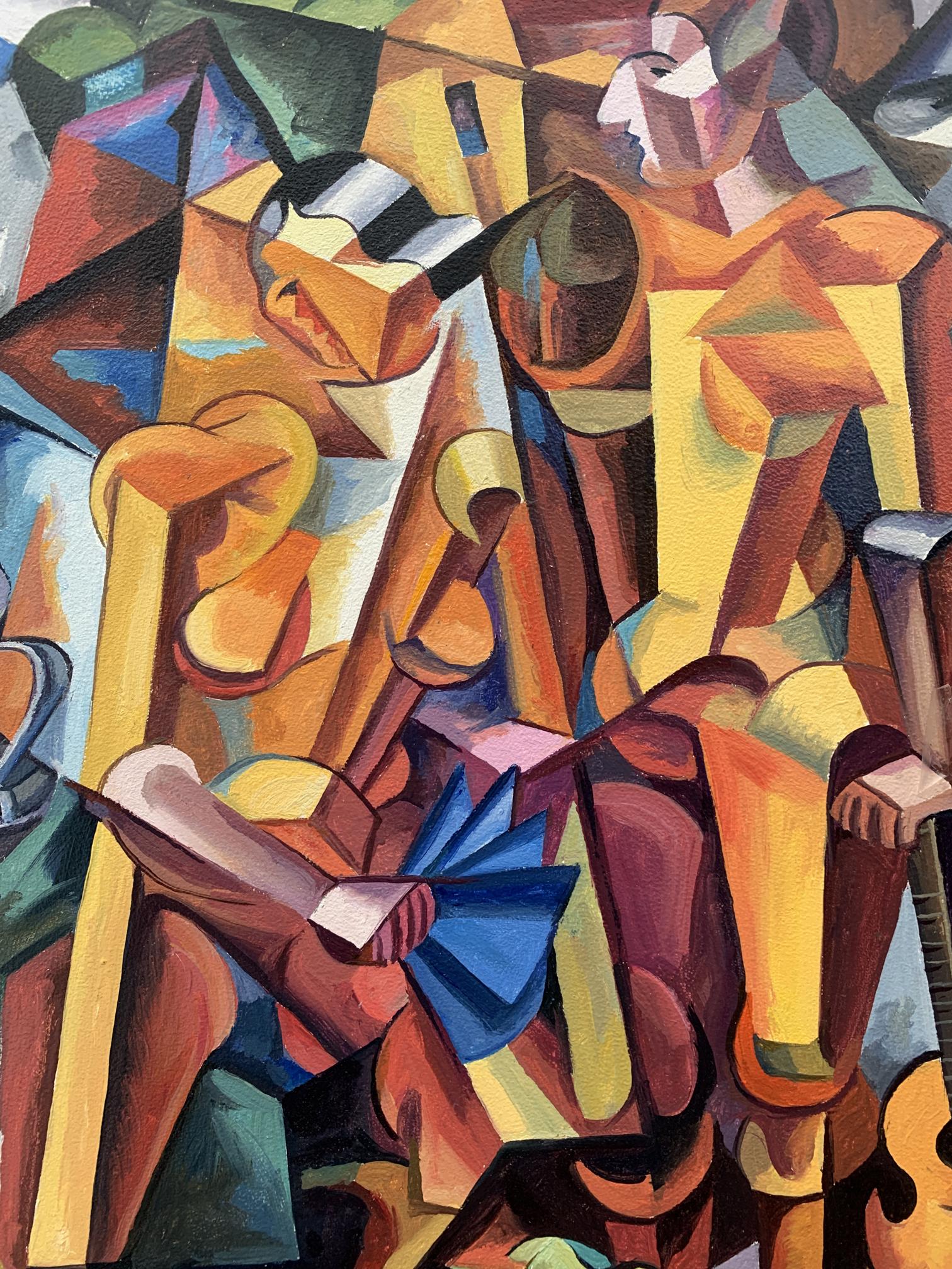 Vibrant abstract oil painting Symphony of Musicians by Victor Konotopsky
