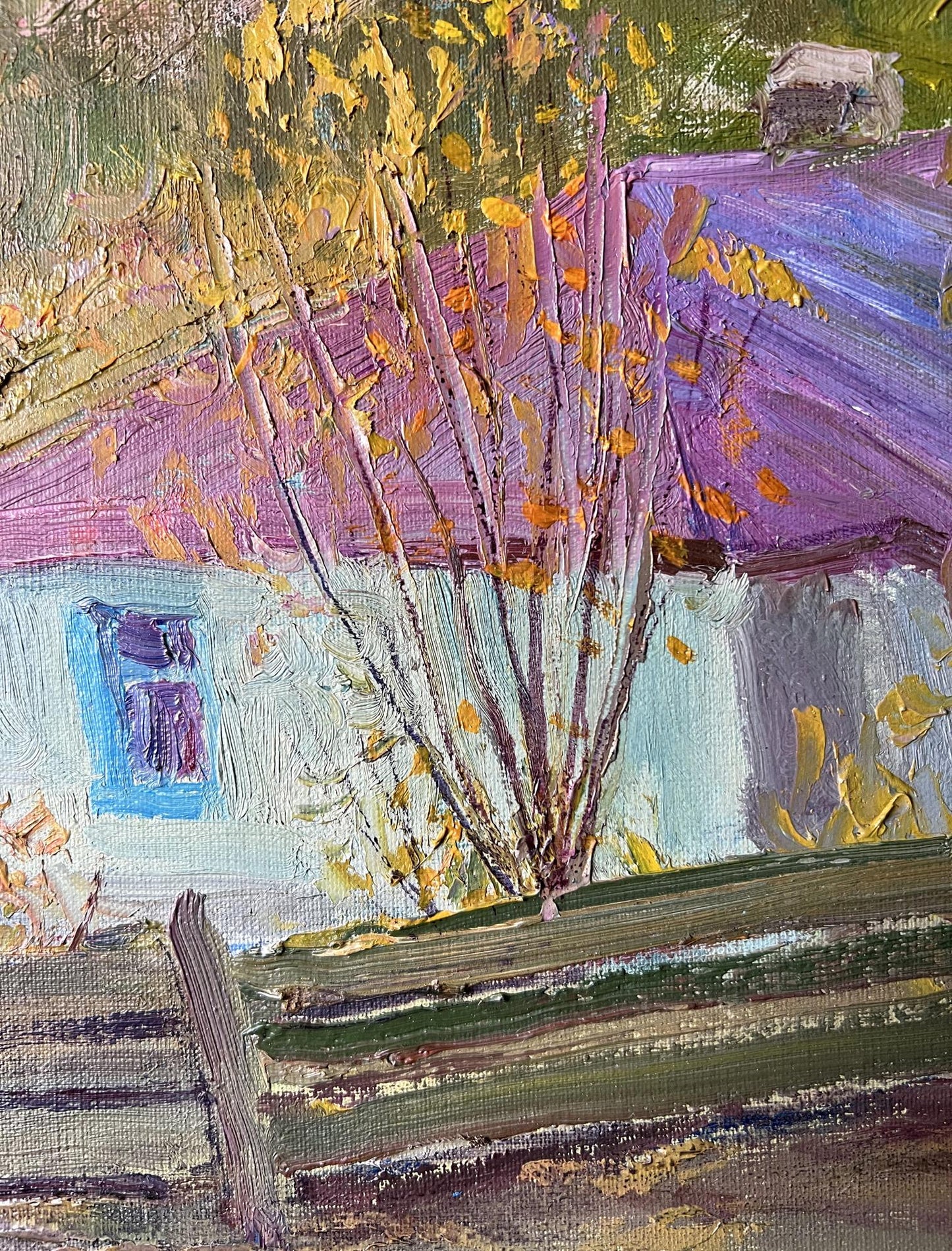 Oil Painting Village Nature Landscape 