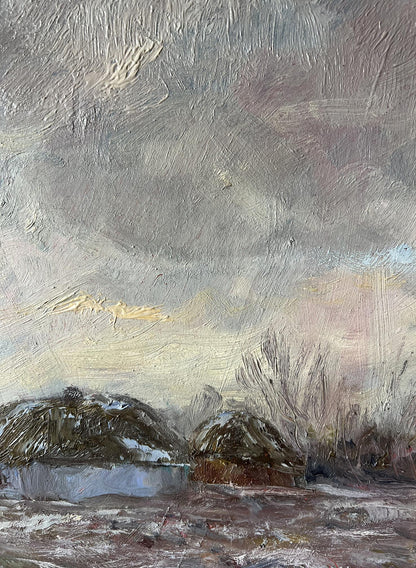 Oil Painting Winter Nature Landscape 