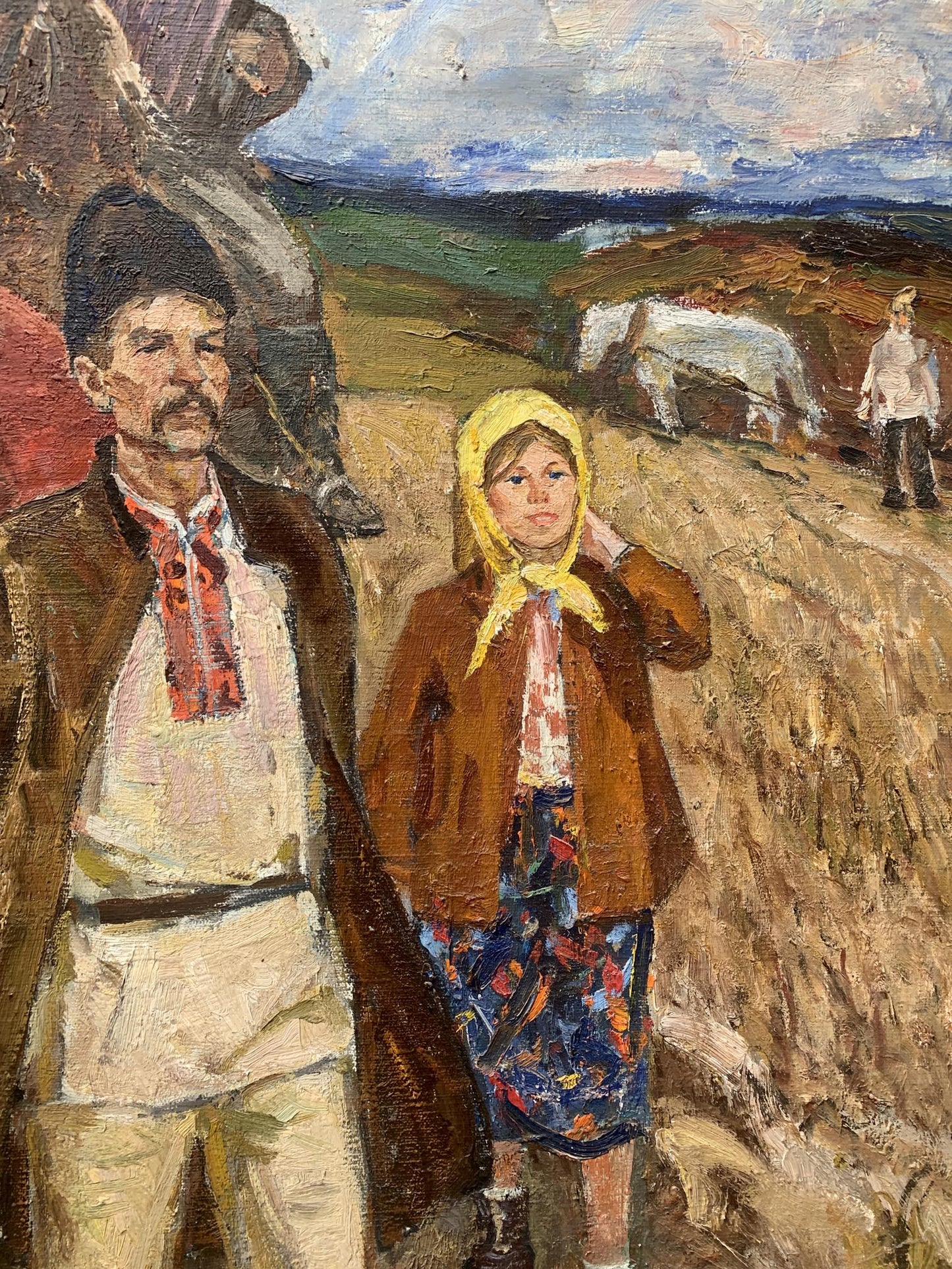Rustic oil painting of First Tractor in Weissburg by Efim Efimovich