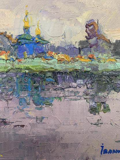 In "Evening Bell," Ivanyuk illustrates the serenity of the evening hour