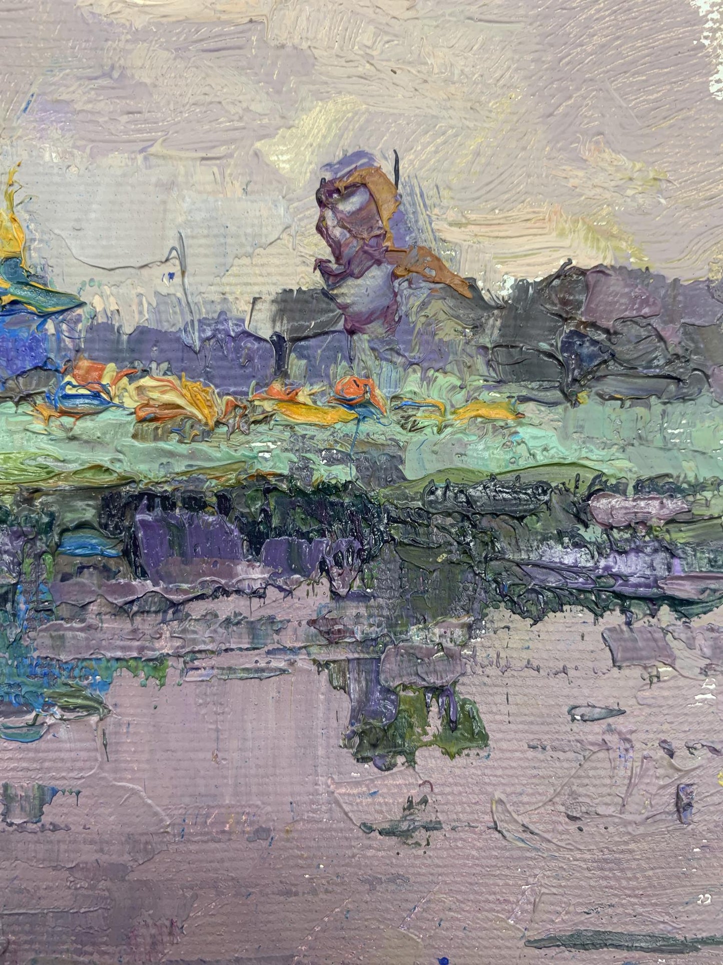 In this painting, Ivanyuk captures the essence of the evening with delicate brushstrokes