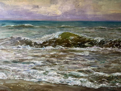 Oil painting A wave on the sea V. Mishurovsky