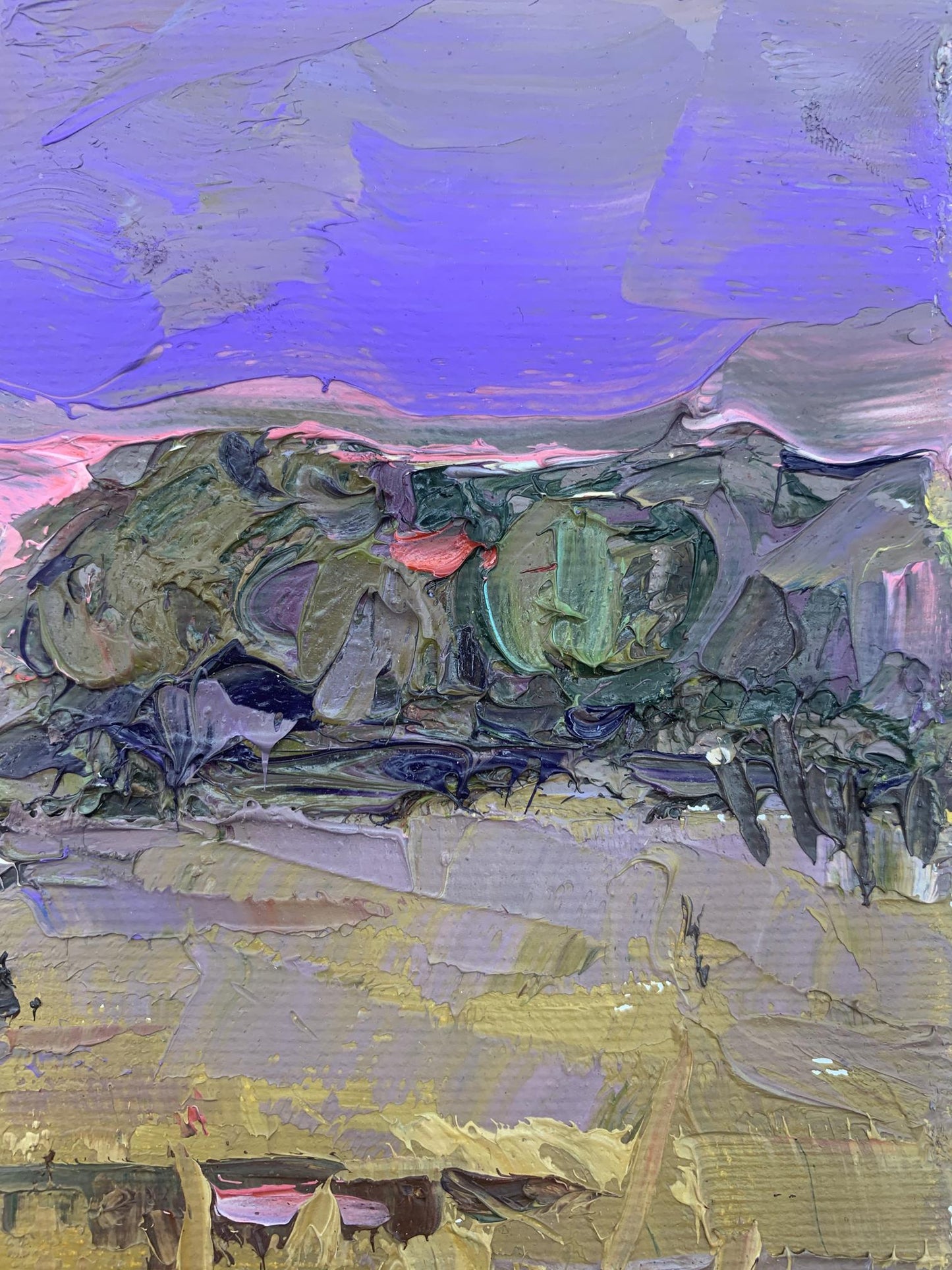 Oil Painting Evening rural landscape