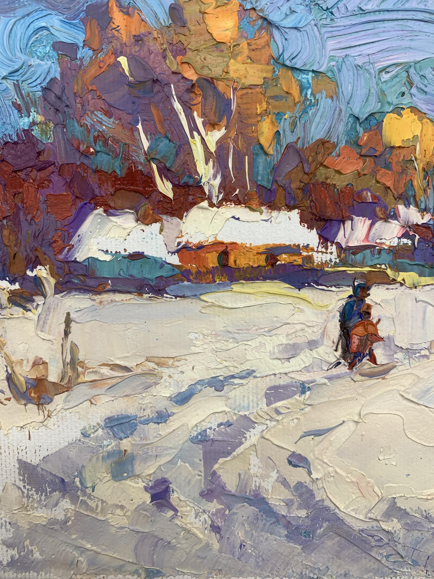 Oksana Ivanyuk depicts the warmth of the winter sun in her oil painting