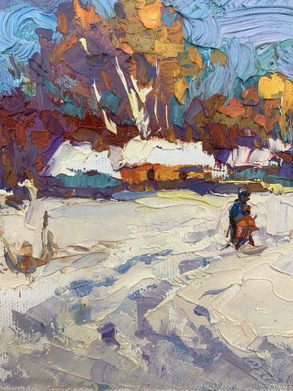 Oksana Ivanyuk depicts the warmth of the winter sun in her oil painting