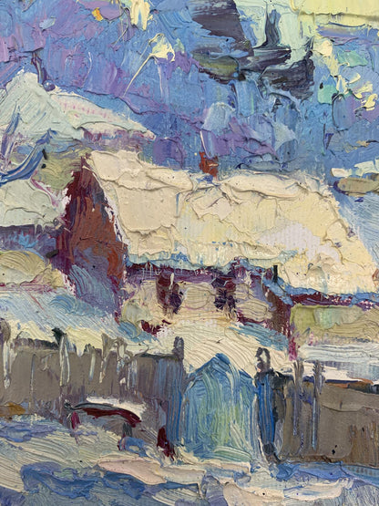 Oil Painting  Winter Nature Landscape 