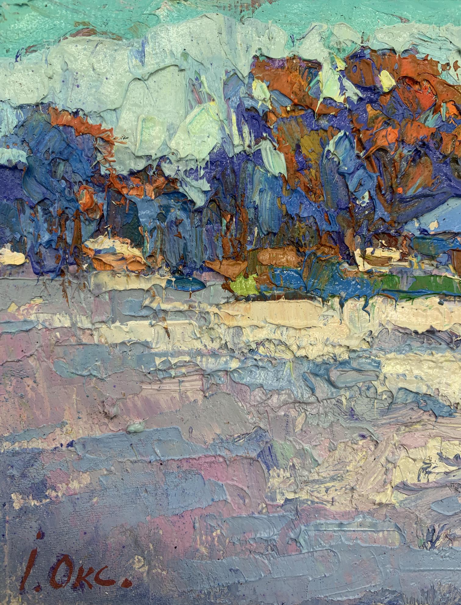Even midway through winter, Oksana Ivanyuk's painting maintains its icy charm