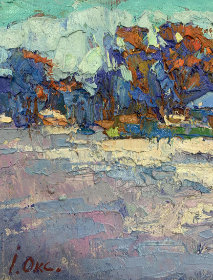 Even midway through winter, Oksana Ivanyuk's painting maintains its icy charm