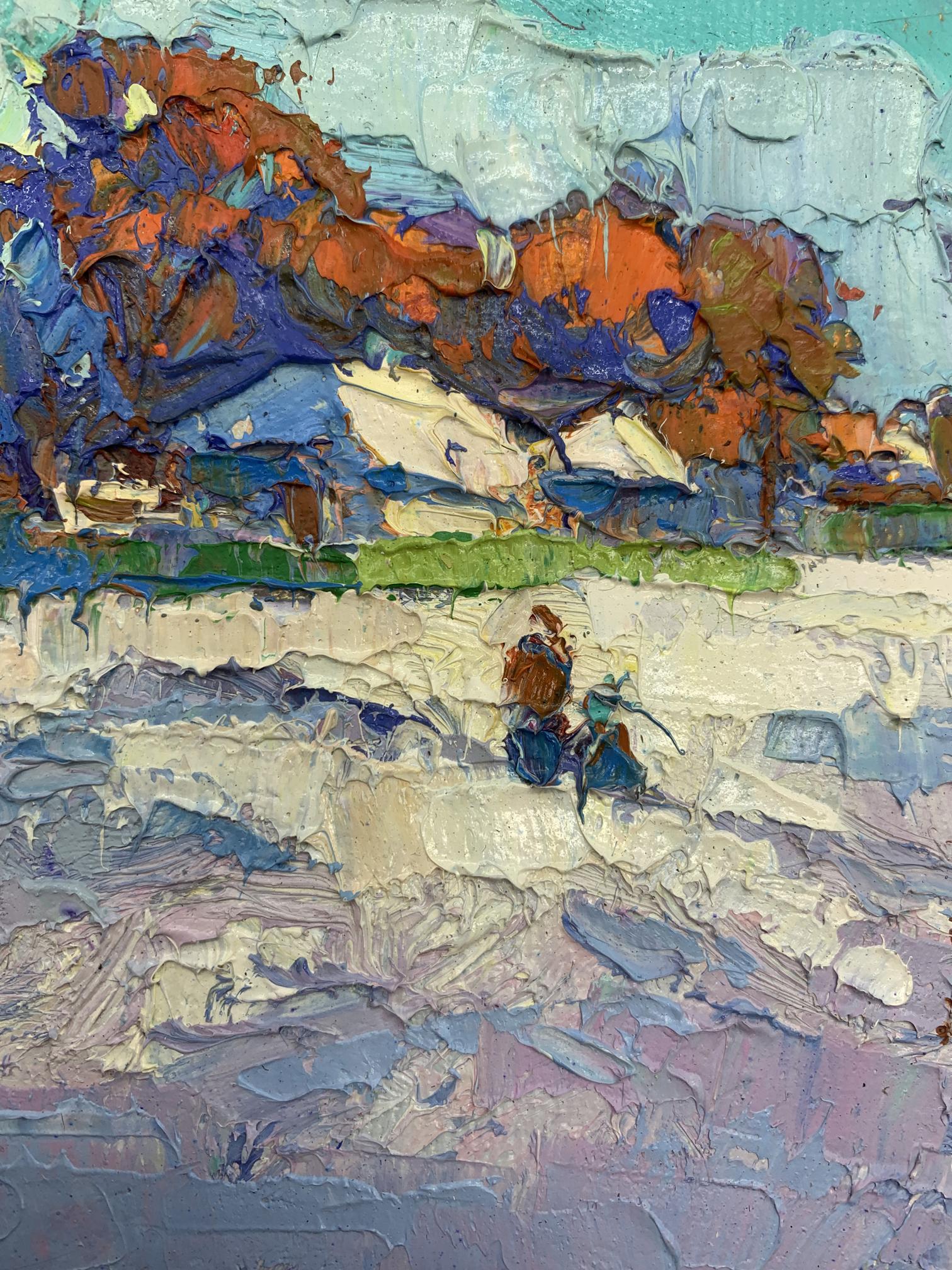 Oksana Ivanyuk's painting evokes the ongoing cold of winter, even as it progresses