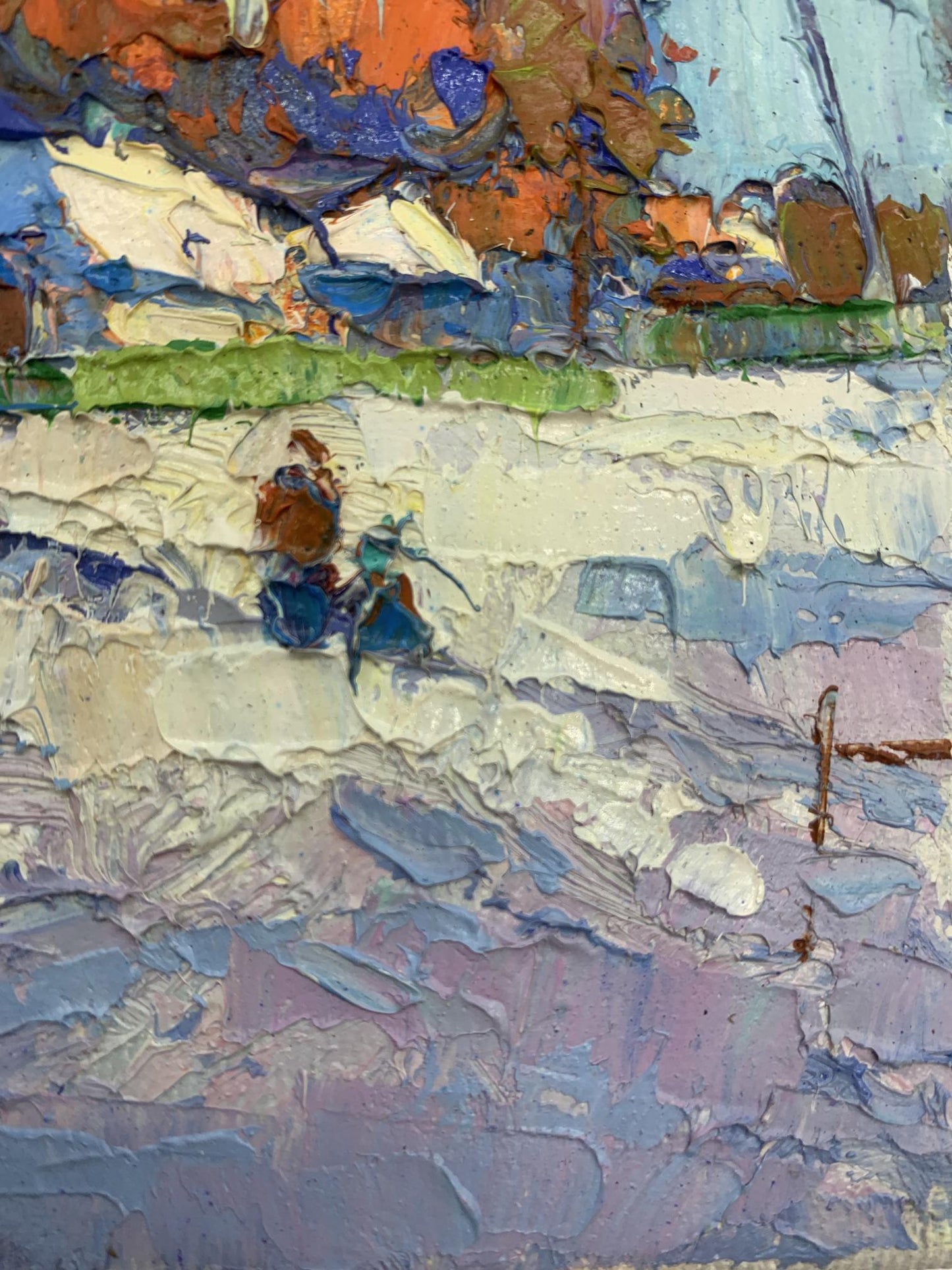 Even in the middle of winter, Oksana Ivanyuk's painting remains true to the season's essence