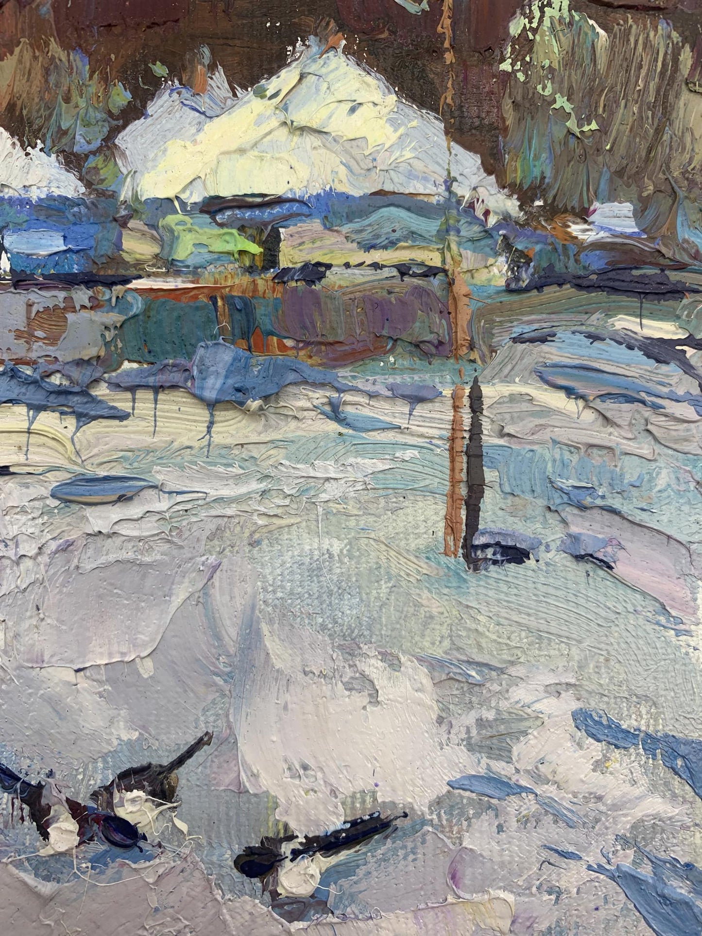 Oil Painting Winter Nature Landscape 