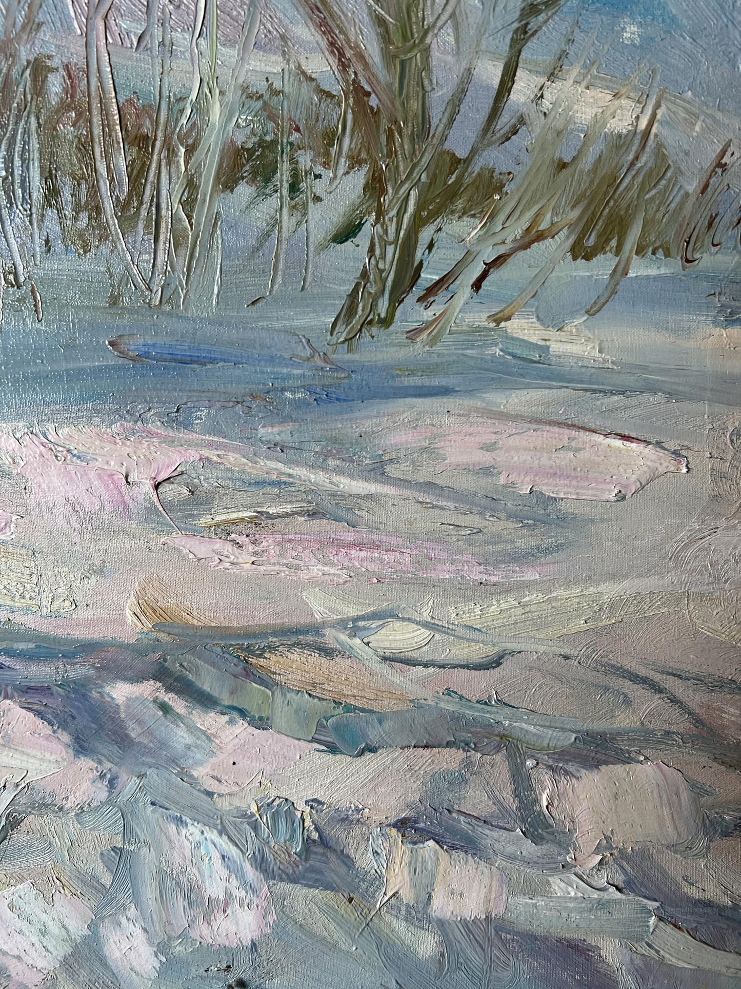 Oil Painting Winter Nature Landscape 