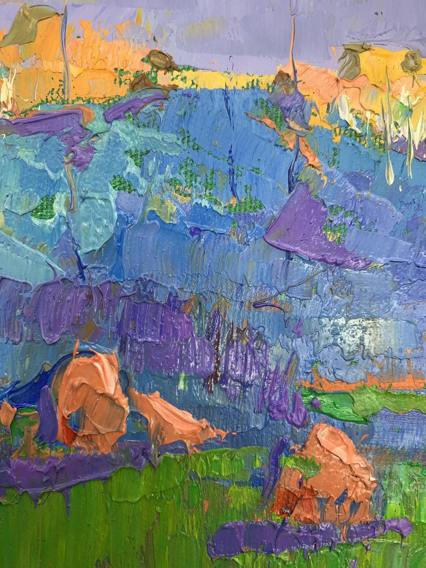 An oil painting titled "Evening Ray" by Oksana Ivanyuk