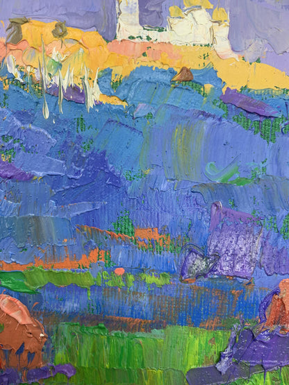 Oil painting by Oksana Ivanyuk, portraying the beauty of the "Evening Ray"