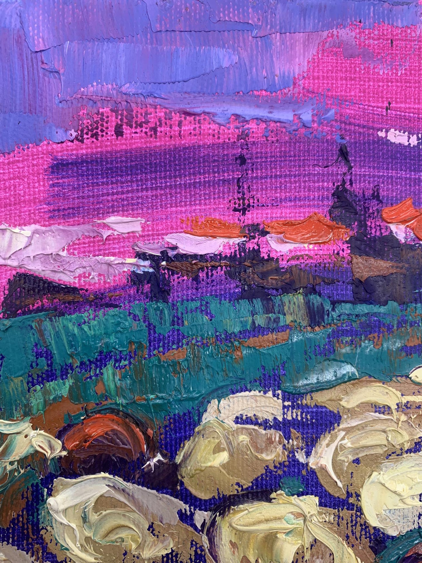 Alex Ivanyuk depicts the tranquility of a meadow in his oil painting