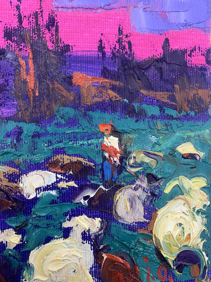 "Grassland Harmony" painted in oil by Alex Ivanyuk, showcasing the meadow