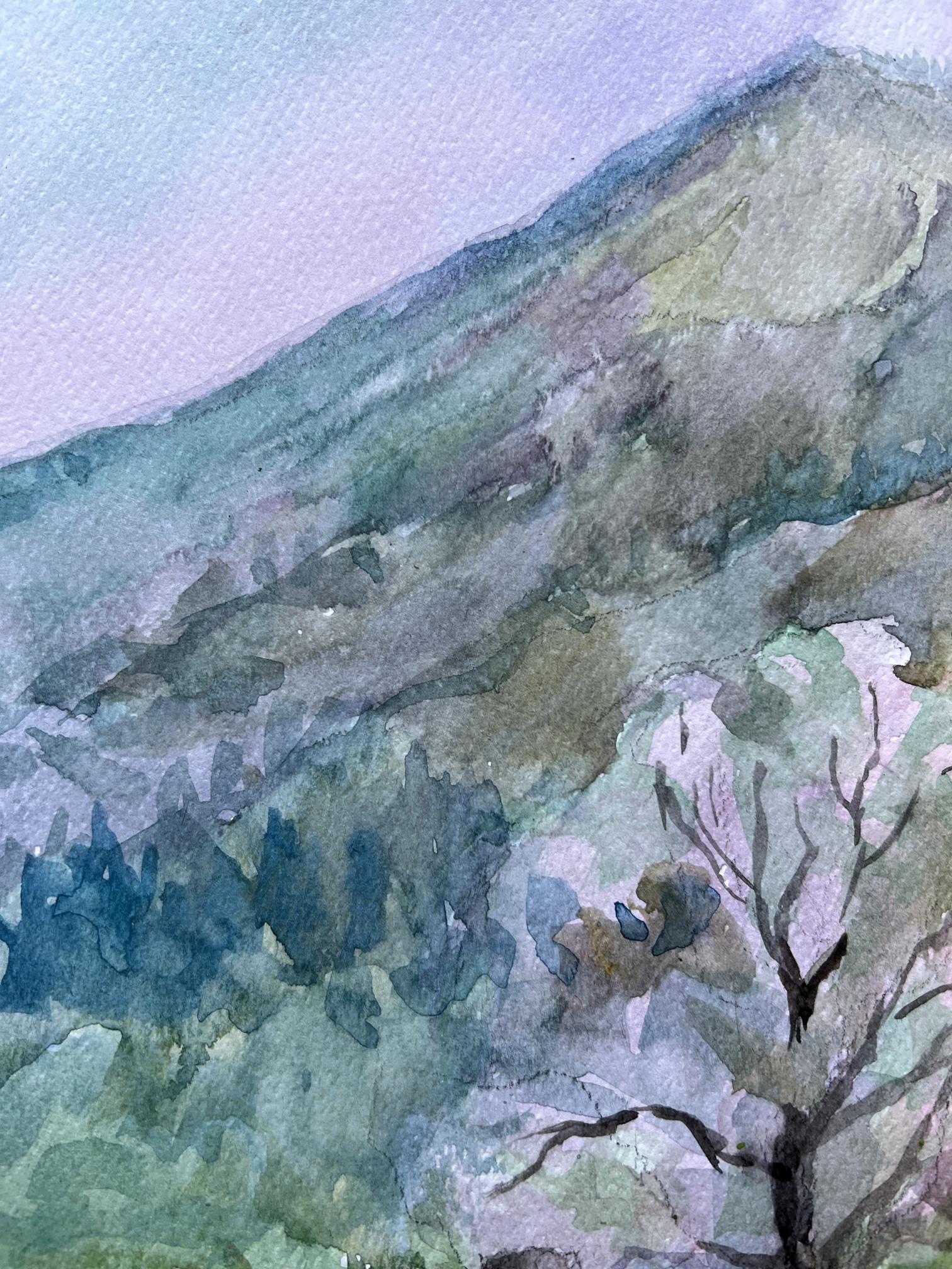Watercolor painting  mountain 