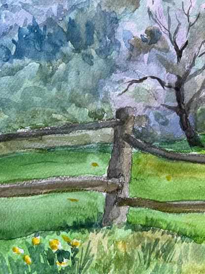 Watercolor painting Nature Landscape 