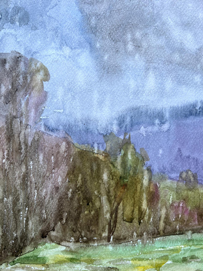 Watercolor painting Rain 