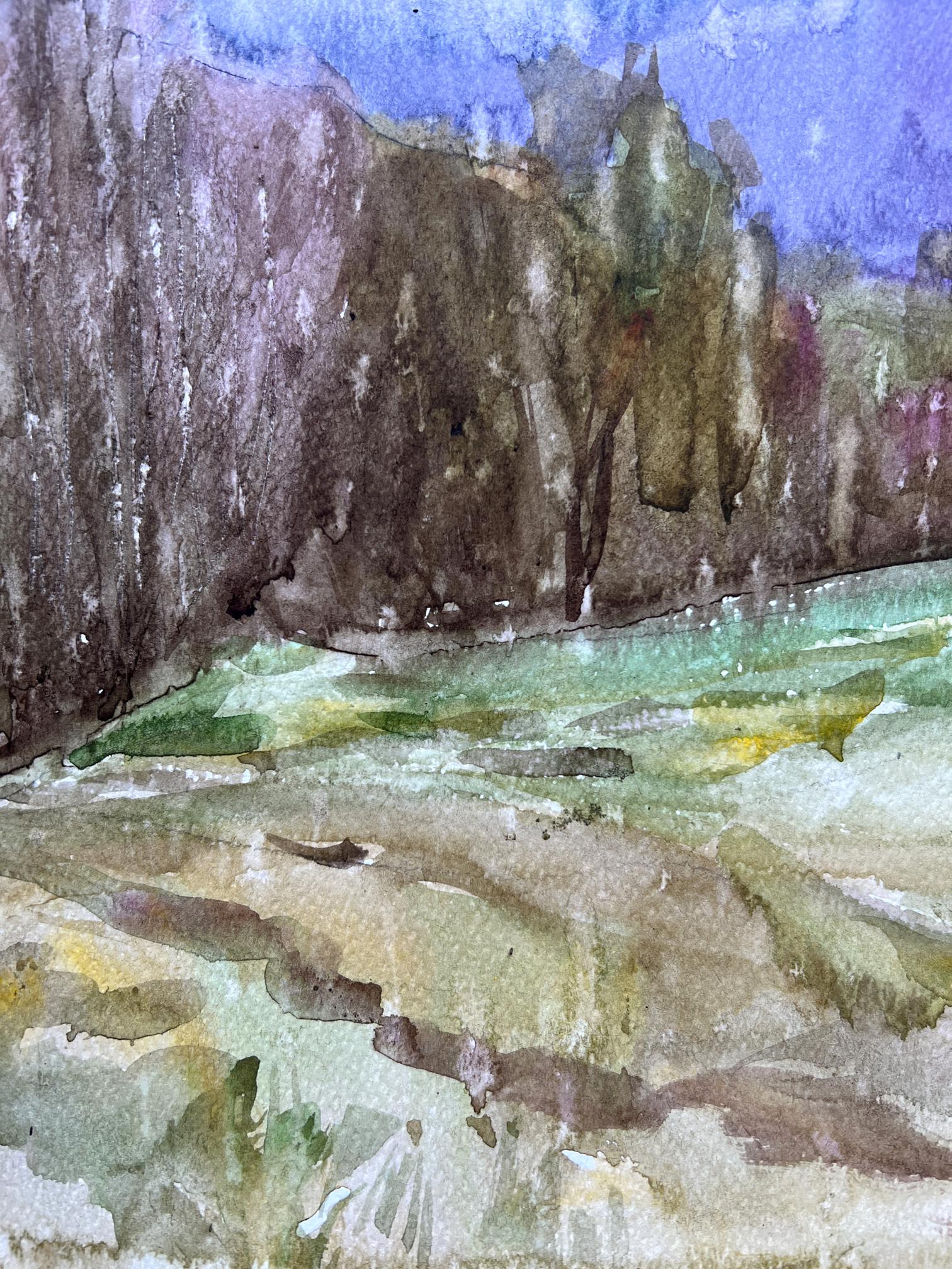 Watercolor painting Nature Landscape 