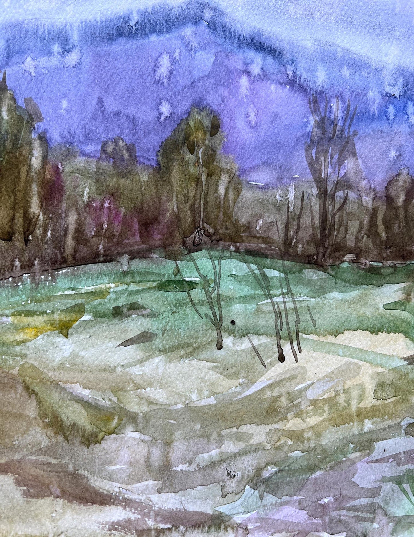 Watercolor painting Landscape 