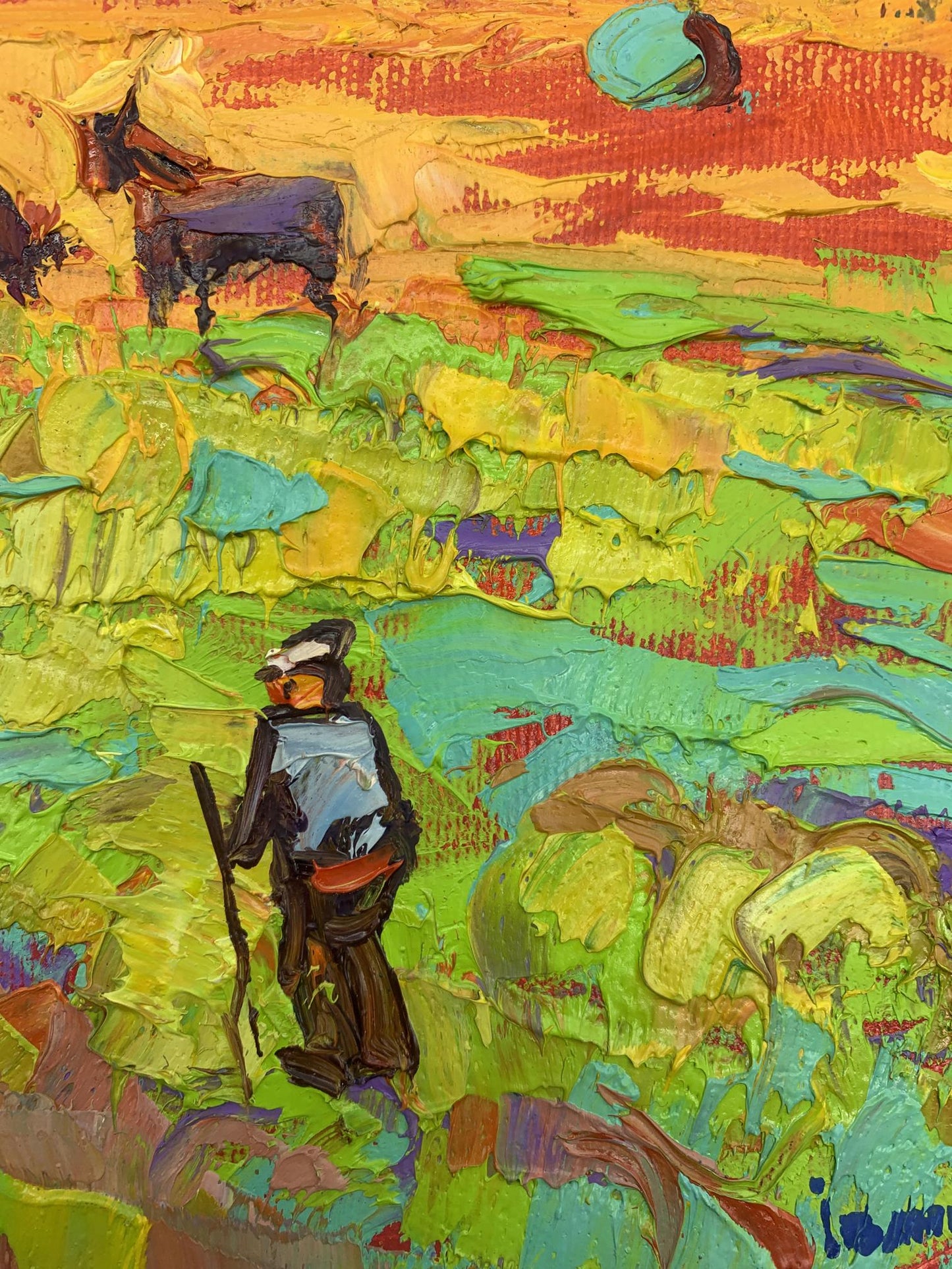 Oil Painting Nature field Landscape 