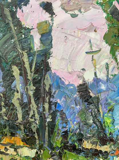 In "The Rustle of Poplars," Ivanyuk skillfully renders the texture and movement of the trees