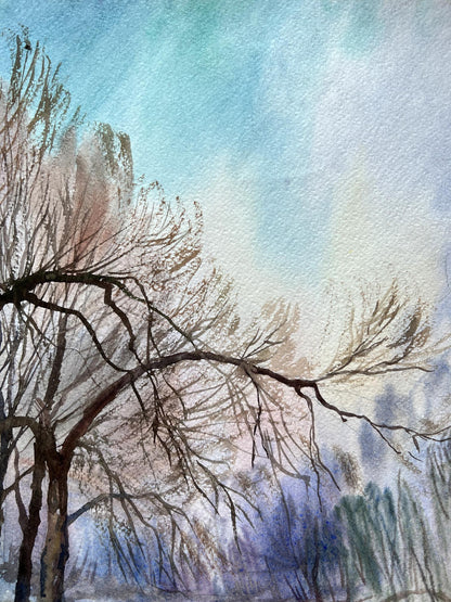 Watercolor painting Winter 