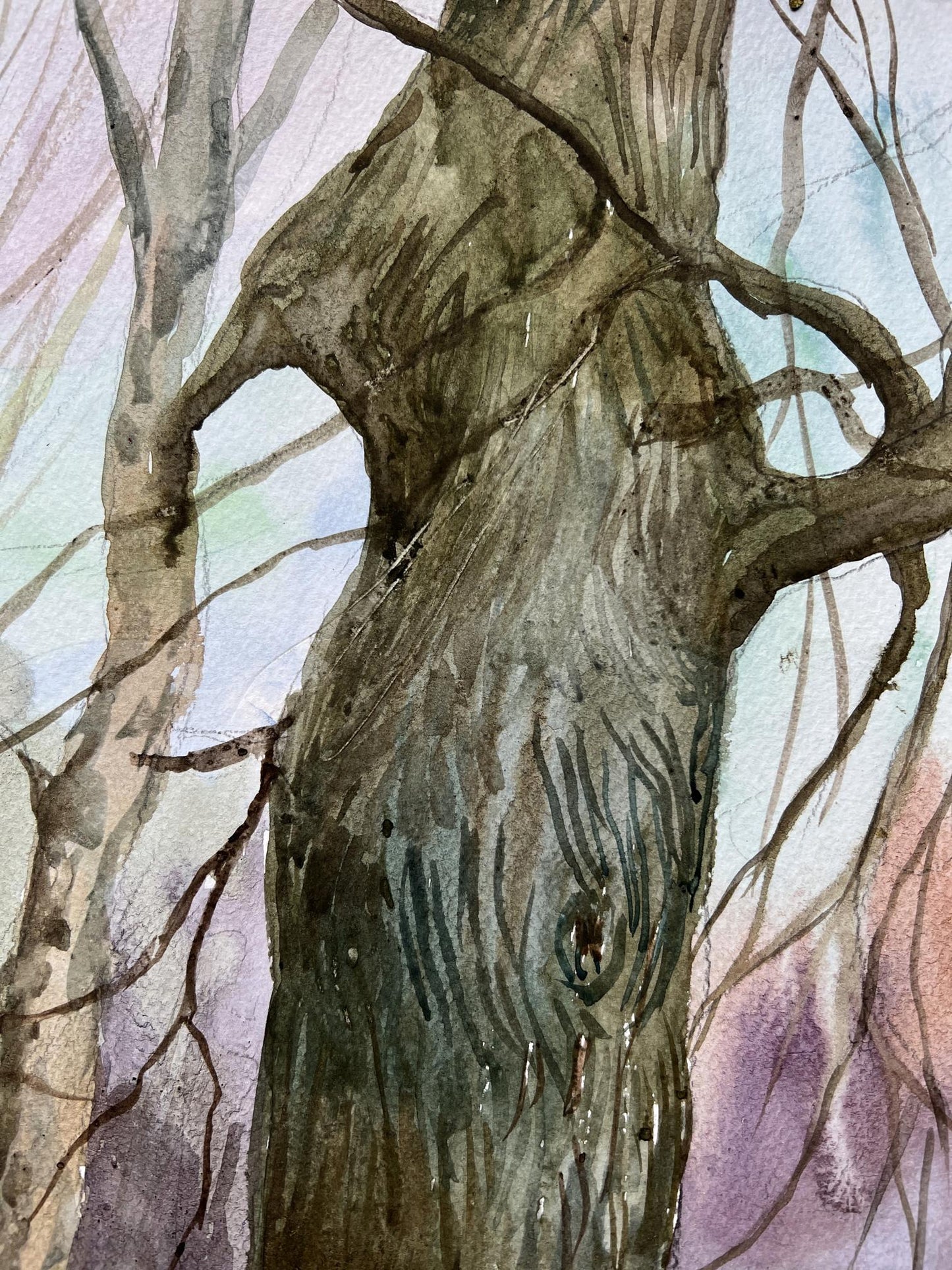 Watercolor painting Nature Landscape 