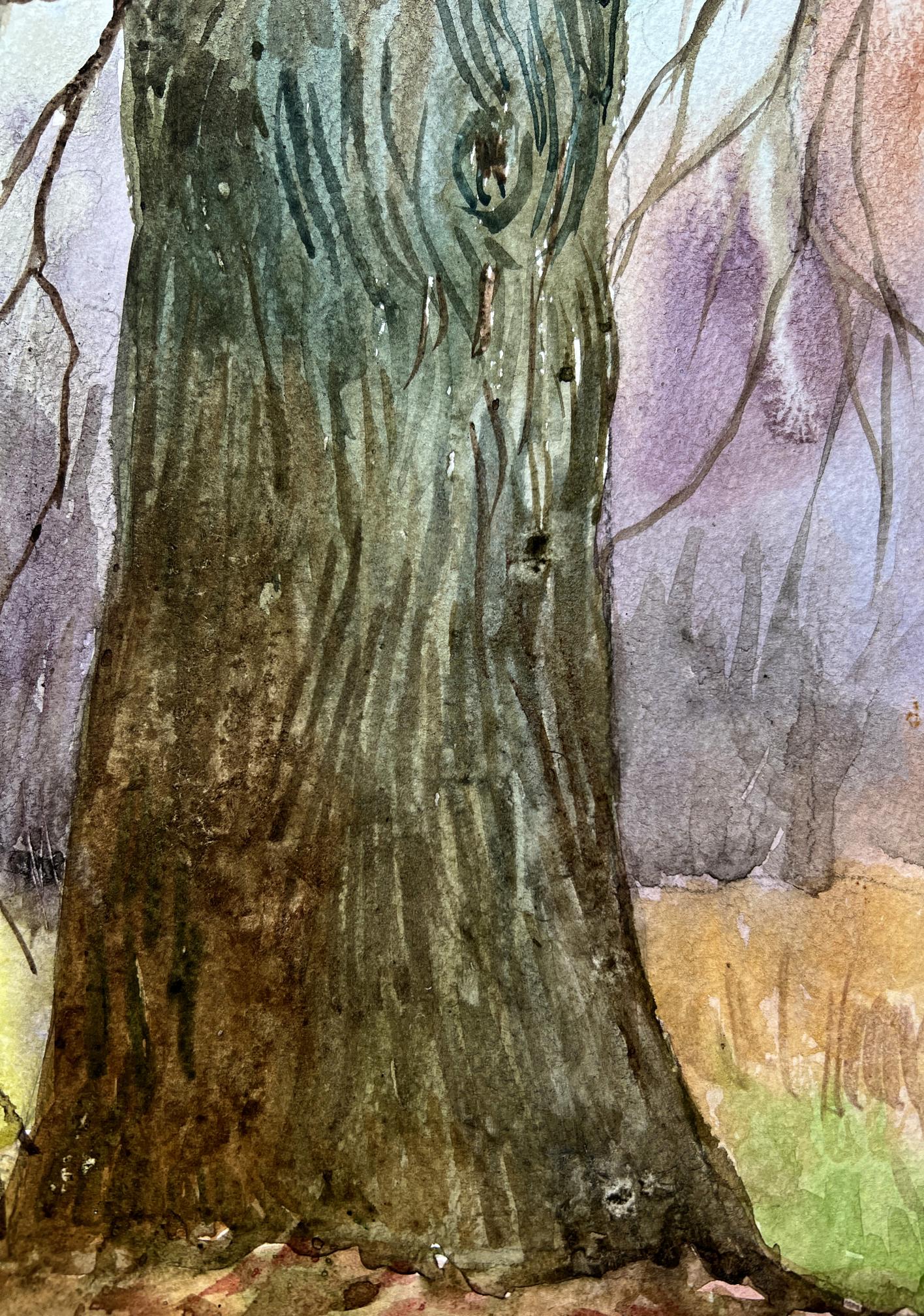 Watercolor painting Forest Nature Landscape 
