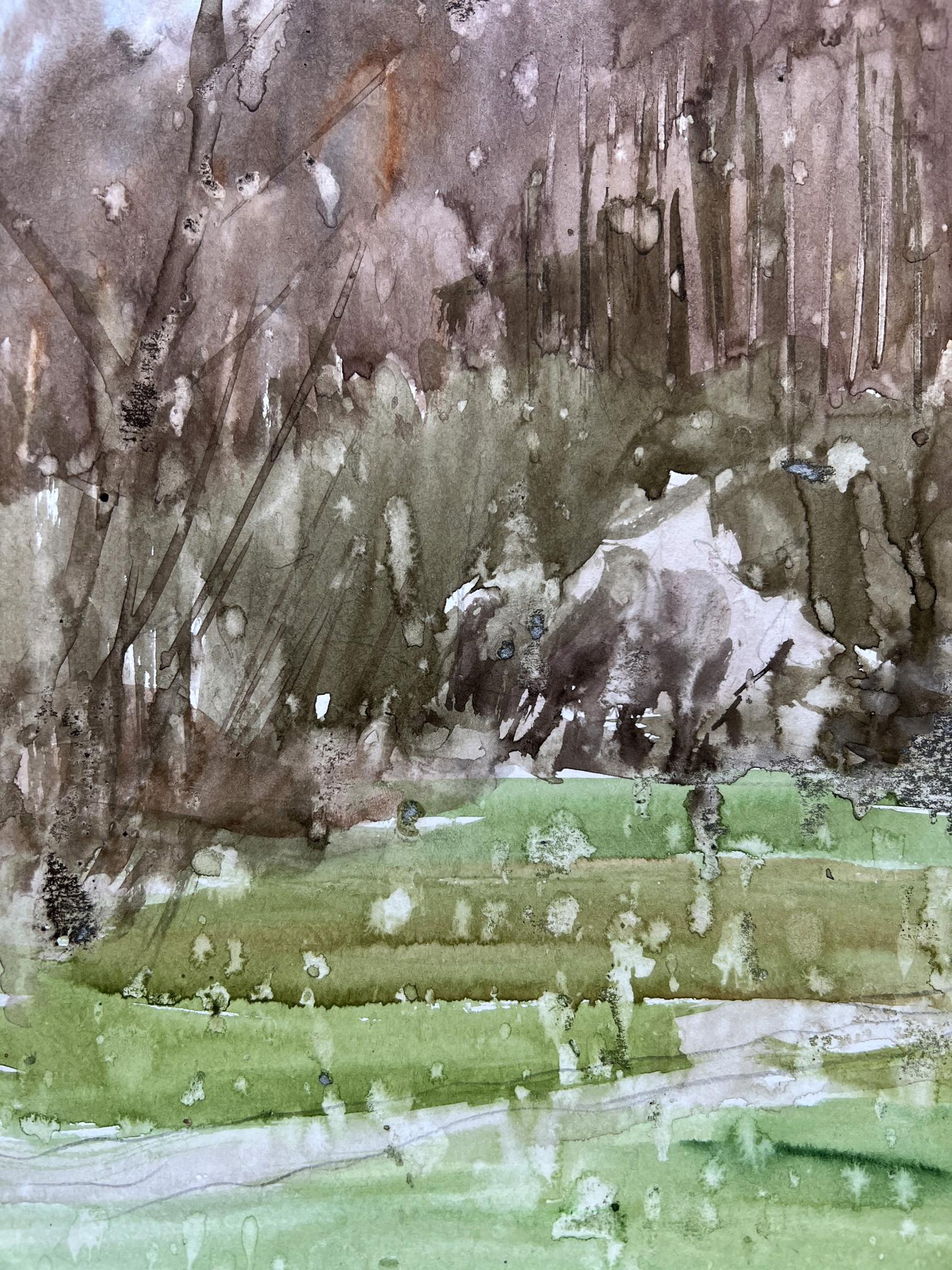 Watercolor painting Nature Landscape 
