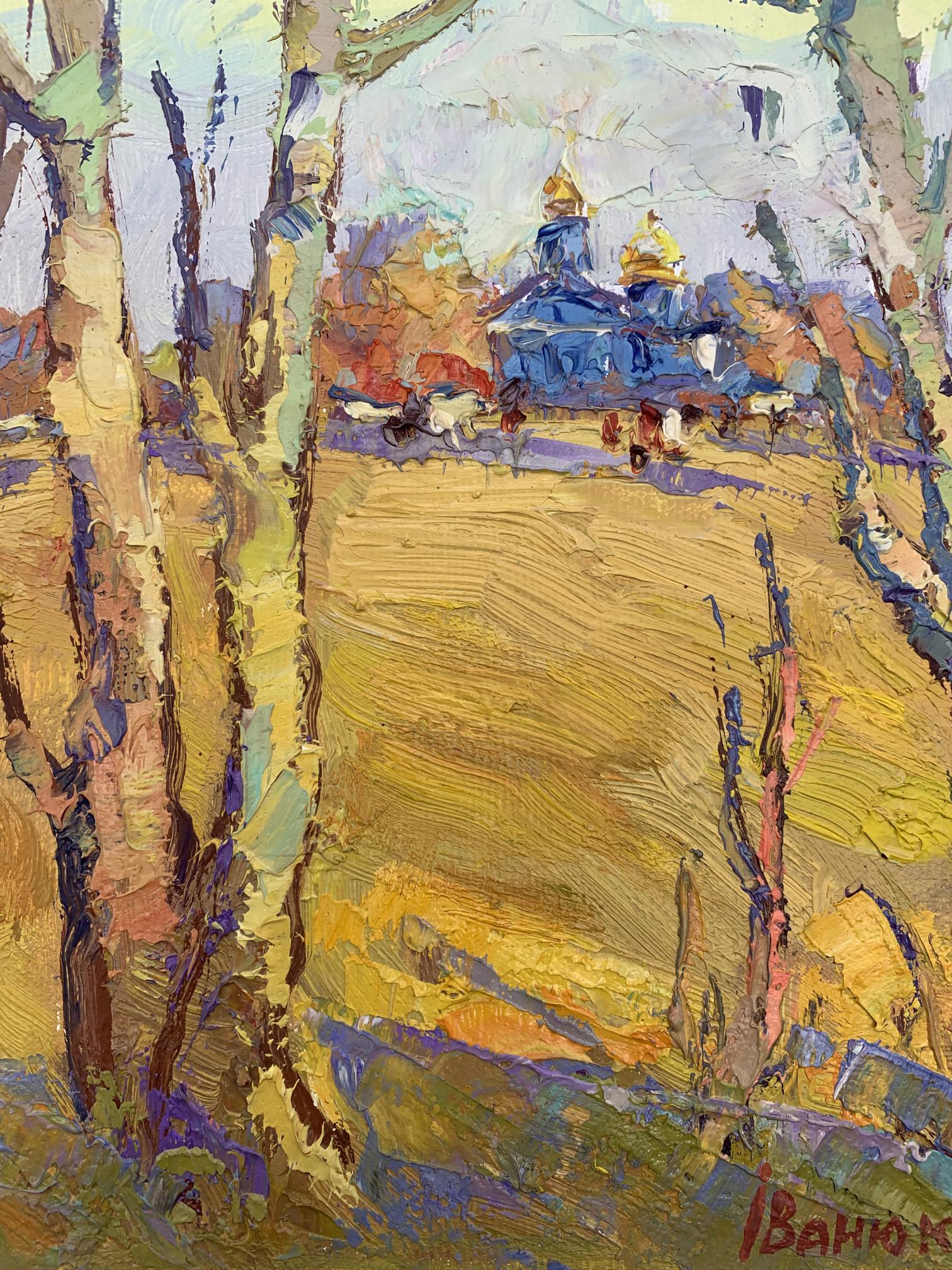 Vibrant impressionist oil painting The Sound of Autumn Bells by Oksana Ivanyuk