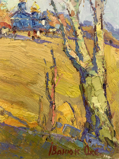 Vibrant impressionist oil painting The sound of autumn bells by Oksana Ivanyuk