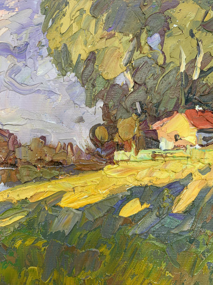 Oil Painting Field Nature Landscape 