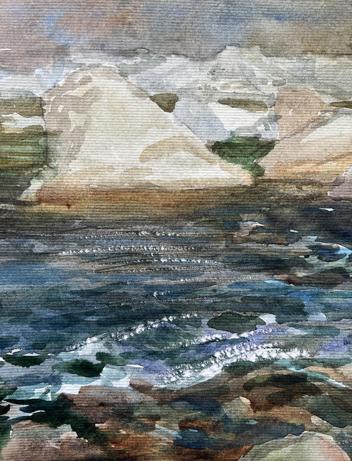 Watercolor painting stream 