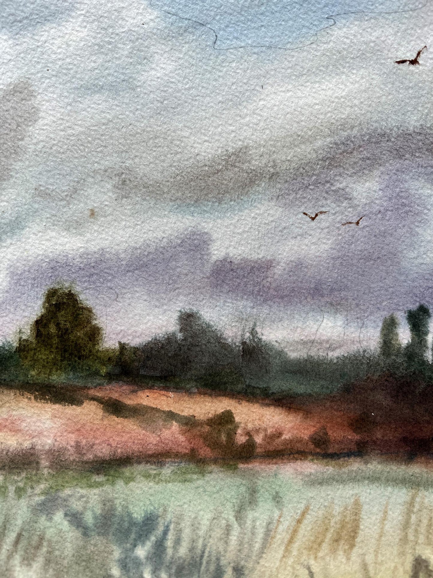 Watercolor painting Nature Landscape 