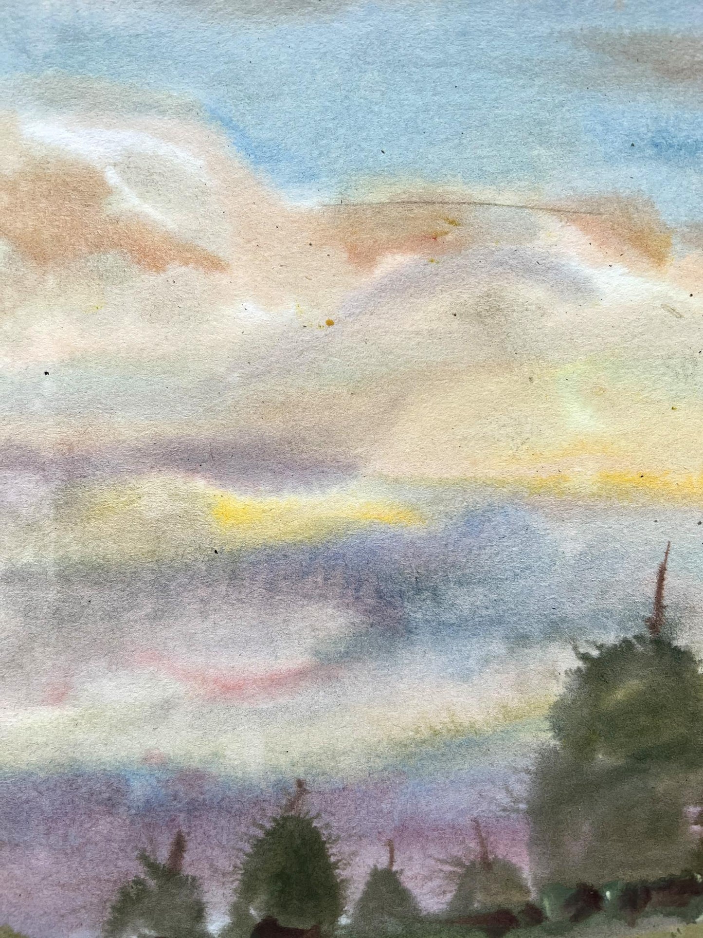 Gouache painting Evening 