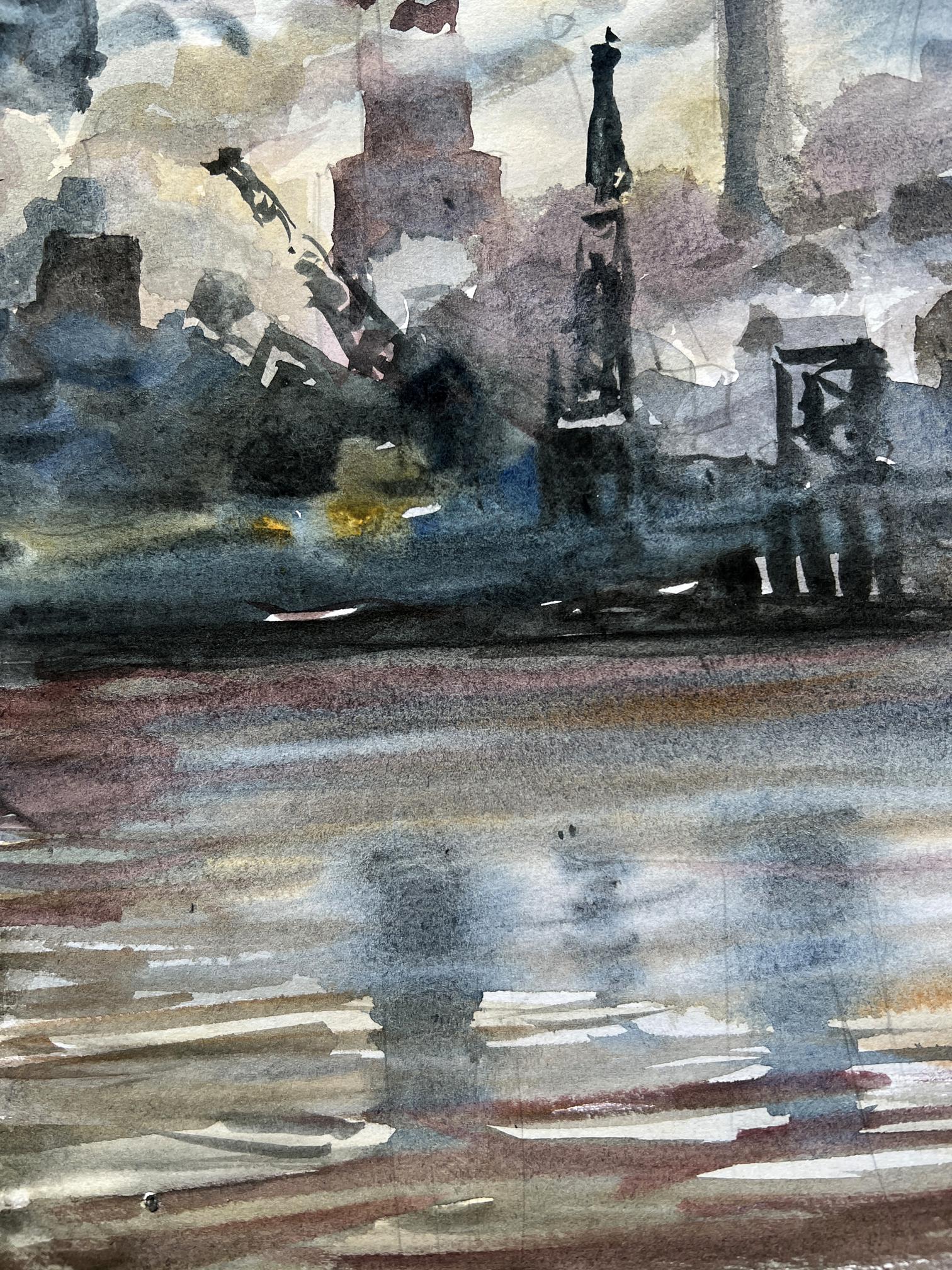 Gouache painting Urban landscape  
