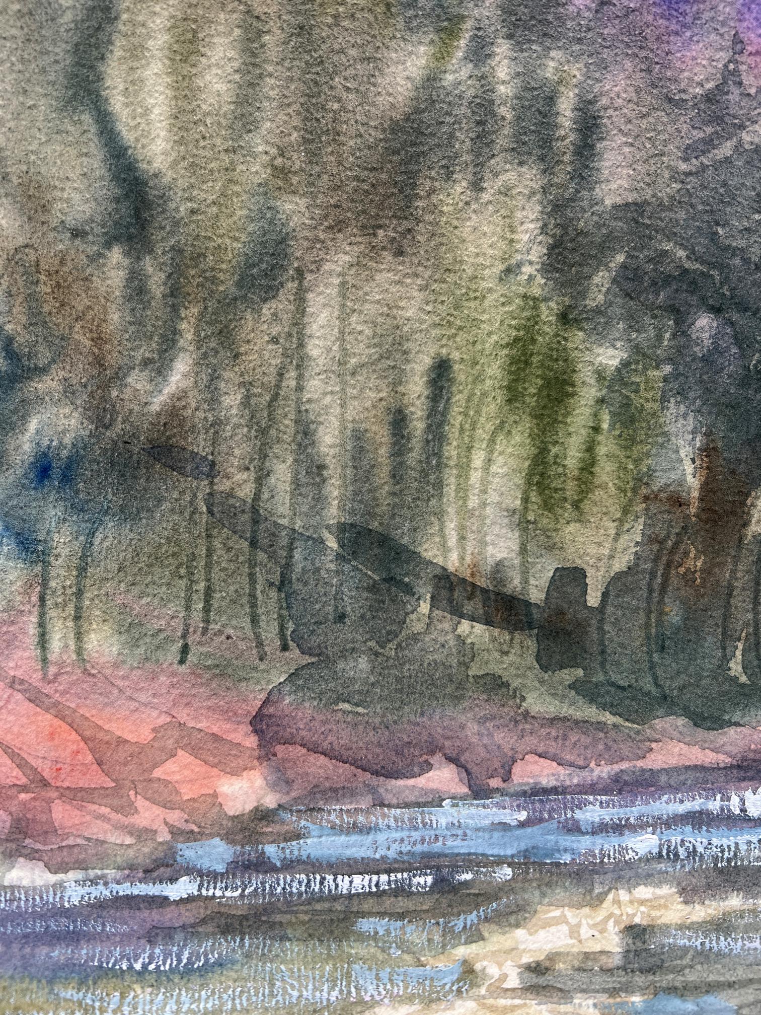 Watercolor painting Nature Landscape 