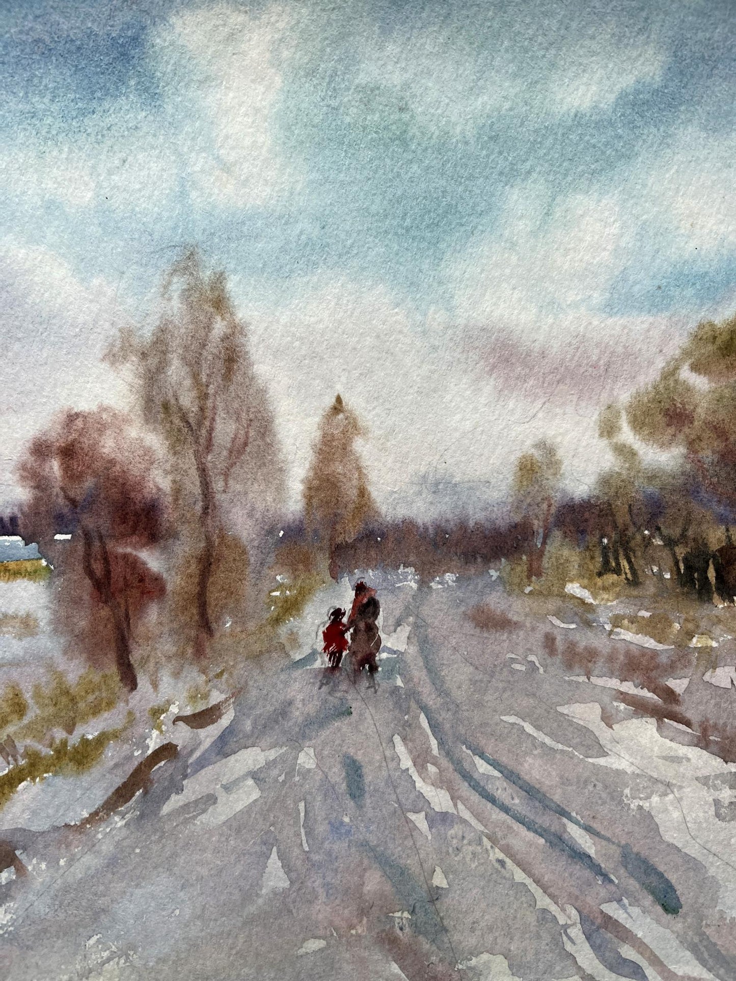 Watercolor painting Nature Landscape 