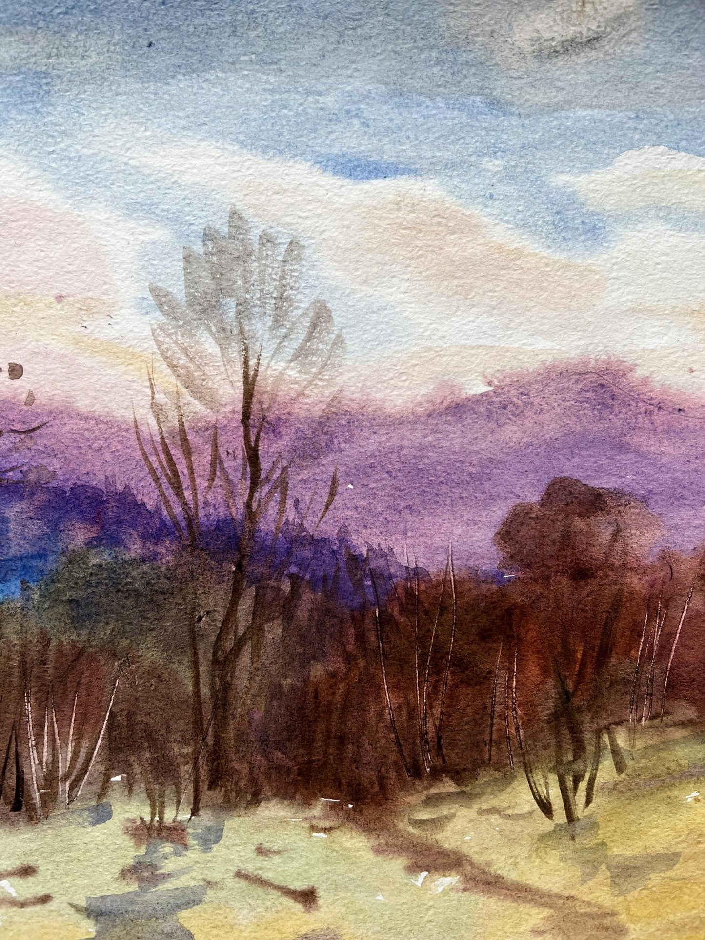 Gouache painting Autumn Nature Landscape 