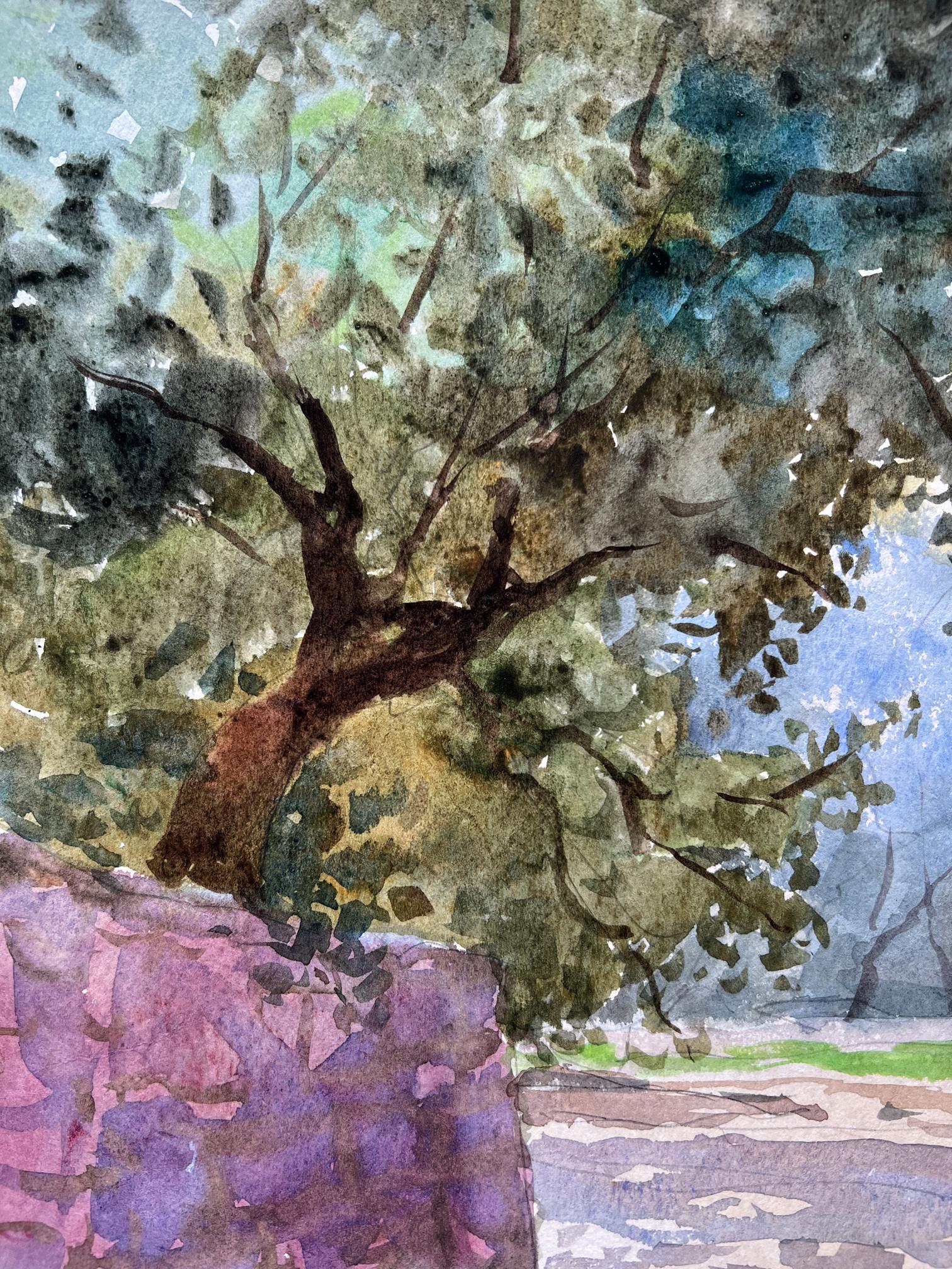 Watercolor painting city 