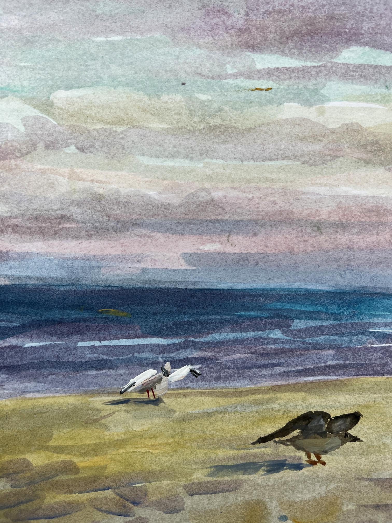 Gouache painting Seagulls