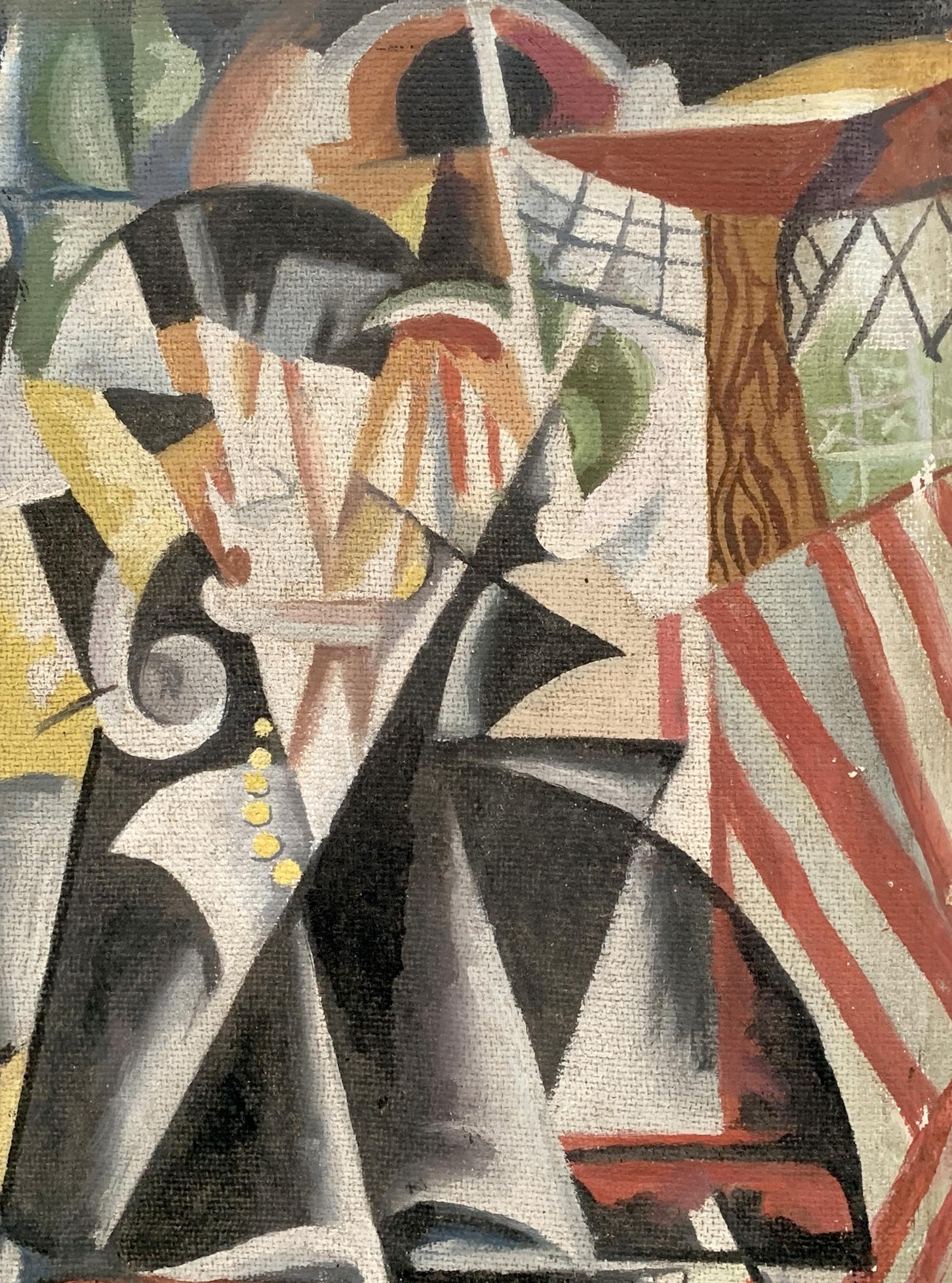 Abstract oil painting Artist’s thoughts by V. Konotopsky based on Lyubov Popova