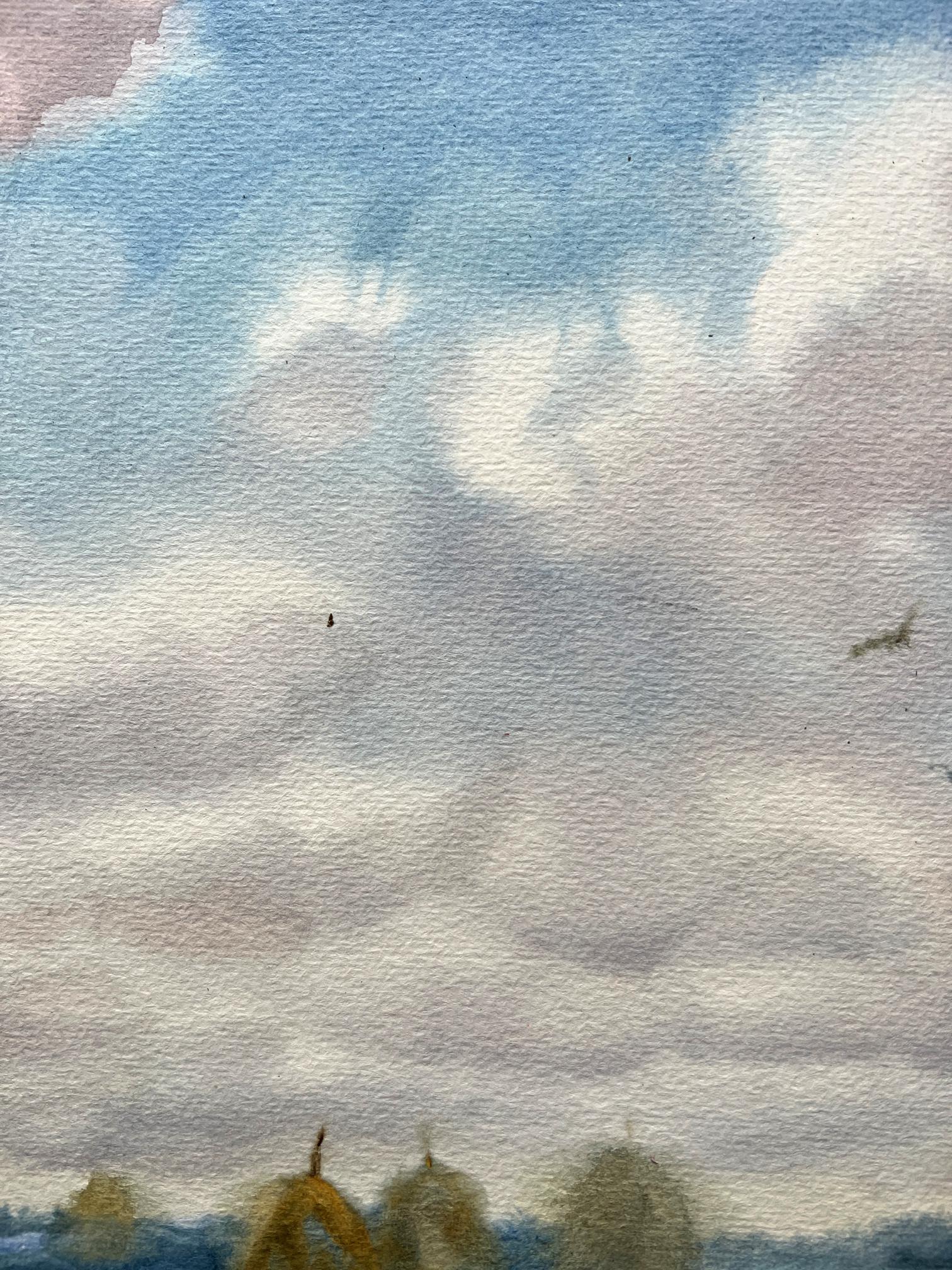 Watercolor painting field 